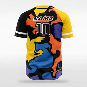 Maillot de baseball personnalisé multicolore 100 % polyester antibactérien avec fermeture boutonnée, nom et numéro personnalisés, style professionnel 2025 - Product Image 5