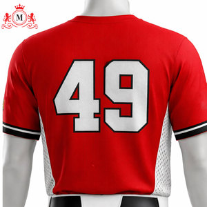 Red Baseball Uniform Set With <b>White</b> Pants And <b>Socks</b> Number 49 Silk Screen Printing Breathable Polyester For Adults <b>Men</b> - Product Image 6