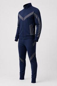 Men's Polyester Tracksuit Full <b>Zip</b> <b>Hooded</b> Sporty Style Color Blocking Regular Fit Winter Eco-Friendly Quick Dry Lightweight - Product Image 2