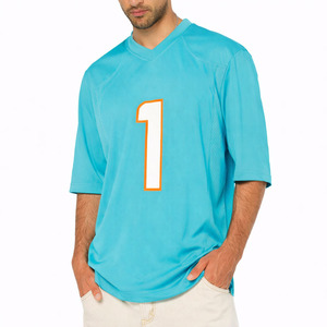 American Football Jersey Teal <b>V</b> <b>Neck</b> Number Print Athletic Practice Top Oversized Light Blue <b>T</b>-<b>Shirt</b> Sportswear - Product Image 6