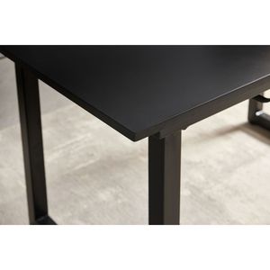 Modern Square Extendable Dining <b>Table</b> Black Color with Metal Leg 70.86"W X 31.5"<b>D</b> Space Saving for Kitchen & Living Room - Product Image 4
