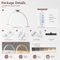 Lampe de Table LED Demi-Lune Beauté 75Cm, Prise UK, Verte, Or et Rose, pour Ongles