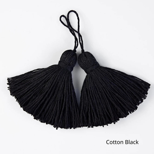 พู่ห้อยทำมือ 100% ผ้าฝ้ายและโพลีเอสเตอร์ ขนาด 7 ซม.-2.75 นิ้ว พร้อมห่วง ตกแต่งบ้านสไตล์โบโฮด้วยเส้นใยธรรมชาติ พร้อมพู่ห้อย - Product Image 5