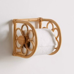 Rattan <b>paper</b> holder handcrafted wall mounted toilet roll holders decorative bathroom essentials - Product Image 4