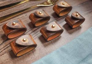 Anillos para Servilletas de Cuero Hechos a Mano: Decoración Rústica y Festiva para la Mesa - Product Image 3