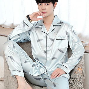 Pijamas de Algodón Satinado para Hombre, Manga Corta, Transpirables, Lavables a Máquina, Diseño a Rayas, Ropa de Dormir Informal con Bolsillos, para Verano - Product Image 2
