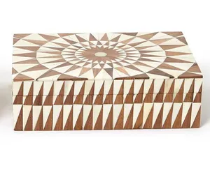 Best Quality Home Handmade Decorative <b>Storage</b> <b>Box</b> Wood and Resin Inlay Geometric Star Design Table <b>Storage</b> <b>Box</b> - Product Image 3
