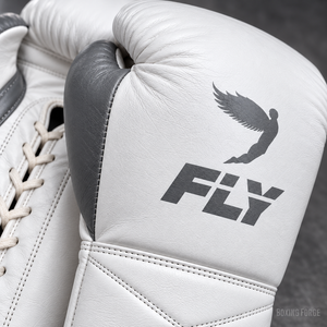 Gants de boxe professionnels en cuir blanc avec fermeture à lacets pour adultes, conçus pour l'entraînement, respirants - Product Image 2