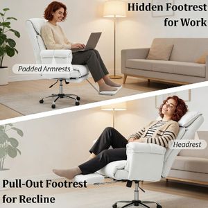 Sedia da Ufficio Ergonomica con Comoda Pelle Sintetica e Meccanismo di Regolazione Maniglia in Nylon PU, Spedizioni Lunedì-Venerdì - Product Image 4