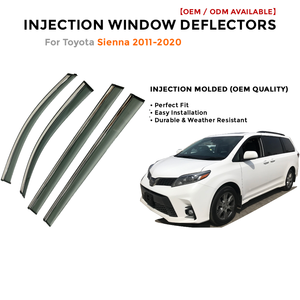 Deflector de Viento Cromado para Toyota Sienna 2011-2020, Protector de Lluvia, Visera para Ventana de Coche - Product Image 2