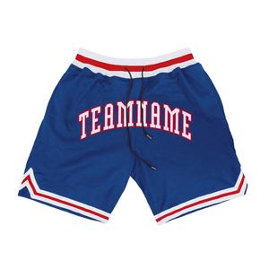 Short de basket-ball décontracté avec broderie personnalisée pour hommes, short de sport surdimensionné en maille de 100% coton, motif uni, streetwear, logo avec nom d'équipe - Product Image 5