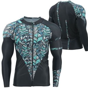 Customized Men's Beach Rash Guard with Long Sleeves Breathable Spandex <b>Surfing</b> Swimming Sportswear OEM Digital <b>Printed</b> for Men - Product Image 1