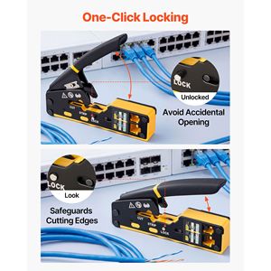 Kit di Crimpatura in Acciaio Fai-da-Te per RJ45/RJ11/RJ12, Mini Spelafili, Crimpatrice per Connettori Modulari a 4/6/8 Pin, Capacità 50 Connessioni - Product Image 4