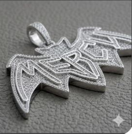 Pendentif Moissanite Mercy Wings en Argent 925, Breloque Thème Hip-Hop, Unisexe, pour Usage Quotidien, Cadeau Hip-Hop Personnalisé, Pièce de Charme - Product Image 3