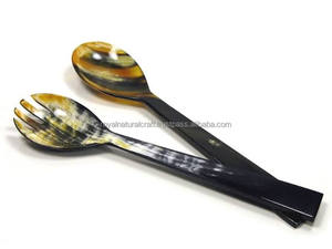 Cuillère de service en corne vintage personnalisée, ustensiles de cuisine écologiques faits à la main, élégant plateau en paille pour tasses à café, fêtes, petits quantité minimale de commande - Product Image 3