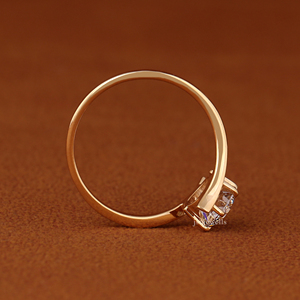 Bague de fiançailles solitaire en diamant de laboratoire rond de 2 carats, or massif 14 carats, bague de promesse de mariage pour femme - Product Image 5