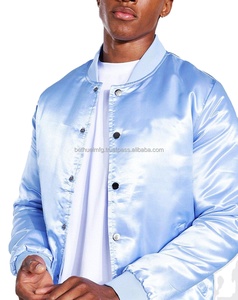Vestes universitaires en satin polyester personnalisées de haute qualité pour hommes, broderie automne, veste bomber réversible - Product Image 2