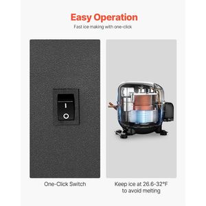 Macchina per il ghiaccio da incasso in acciaio inox con capacità di 15 libbre/giorno, porta reversibile, unità autoportante sottopiano - Product Image 5