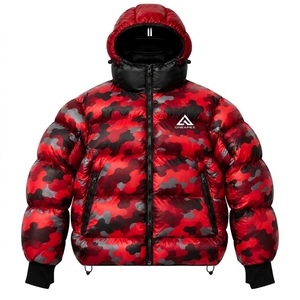 Veste matelassée pour homme, rouge et noire, à capuche, veste d'hiver chaude, veste de mode pour l'extérieur, vente en gros ONE APEX - Product Image 1
