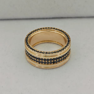 Bague personnalisée en diamant noir, or 14k 18k, émeraude naturelle taille fantaisie foncée, bijoux de luxe pour homme RIZTA JEWELS - Product Image 2