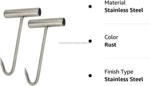 2 Piezas de Gancho en T Manual de Acero Inoxidable con Mango en T para Instrumentos Quirúrgicos Ortopédicos en Mataderos - Product Image 4