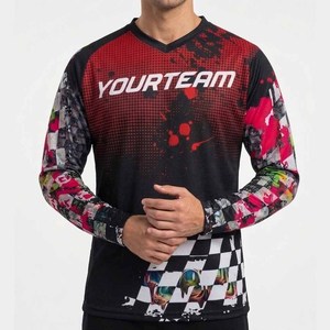 Jersey de Ciclismo para Hombre, Cuello en V, Manga Larga, Diseño Gráfico MTB, Transpirable, Secado Rápido, 100% Poliéster - Product Image 3