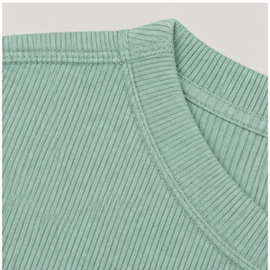 Camiseta de Mujer Verde Menta con Cuello Simulado y Manga hasta el Codo, Corte Holgado WTS-0071 - Product Image 6
