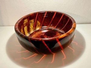 Bol en bois et résine fait main, bol à fruits en bois époxy, bol de service décoratif, décoration moderne pour la cuisine et la maison, centre de table - Product Image 6