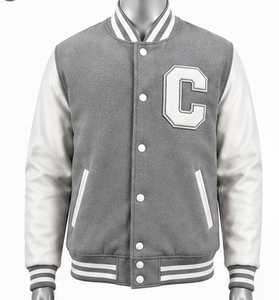 Men's Varsity Jacket With White Letter Embroidery Front Regular Fit - Product Image 3