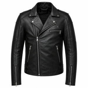 Veste de moto en cuir classique pour deux personnes |   Noir Brun Rouge |   Fabricant OEM ODM |   Qualité de conception haut de gamme |   Vêtements de course - Product Image 1