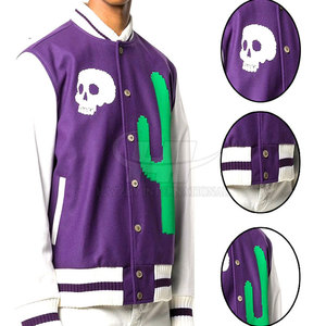 Blouson universitaire d'hiver pour homme, qualité supérieure, décontracté, col montant, logo frontal, respirant, écologique, personnalisable, OEM, vente en gros - Product Image 6
