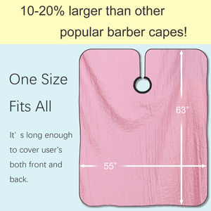 Capa de Peluquería Personalizada con Logotipo, Impermeable, de Poliéster Satinado, para Salón de Belleza, Corte de Cabello, con Cierre de Clip Metálico - Product Image 5