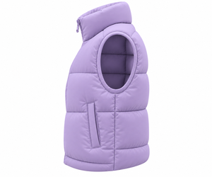 Chaleco Acolchado de Lavanda para Mujer, Cuello Alto, Sin Mangas, con Cierre, Chaqueta Acolchada, Venta al Por Mayor, Fabricante OEM - Product Image 4