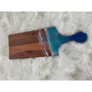 Planche à découper de style américain en bois avec poignée en résine, pour aliments et fruits, passe au lave-vaisselle, pour une utilisation quotidienne à la maison - Product Image 3