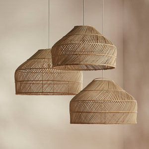 Rattan Pendant Lamp Drum Shape E27 LED Large Natural Weave Living Room <b>Light</b> Fixture from Vietnam - Product Image 4