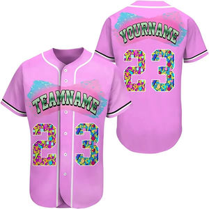 Best Design Custom Men's Button-Up Softball Baseball Jersey Hot Selling Wholesale Embroidered Red Shirts Breathable Plus Size - Product Image 5