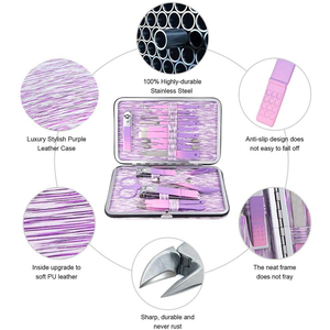 High Quality 16pcs <b>Nail</b> Clippers Set Stainless Steel Manicure Pedicure Tool <b>Kit</b> with Travel Case New Arrival OEM Personal Care - Product Image 3