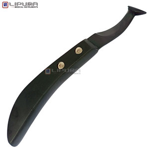 Couteau de fermeur pour sabots, en acier inoxydable avec revêtement plasma, 22,5 cm, lame durable à boucle, pour le soin des sabots des chevaux, des bovins et du bétail, équipement de fermeur - Product Image 1