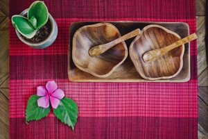 Tazón para servir de madera de teca, tazón de madera dura con vetas naturales, tazón para mezclar con vetas de madera, tazón de madera hecho a mano - Product Image 2