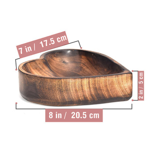 ชามเสิร์ฟไม้มะม่วงรูปหัวใจสำหรับโชว์ผลไม้สลัดก๋วยเตี๋ยวสำหรับงานปาร์ตี้เพื่อความบันเทิงในบ้านห้องครัวเป็นของขวัญ - Product Image 3