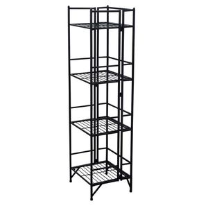 4-Tier Black Folding Metal Shelf Unit - Product Image 4
