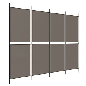 Anthracite 4-Panel <b>Room</b> Divider 78.7"x86.6" Fabric <b>Screens</b> & <b>Room</b> Dividers - Product Image 2