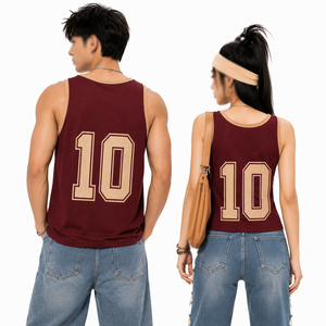 Maillot de football américain personnalisé en mesh, débardeur vintage numéro 10, streetwear, vêtements de sport pour couple, vente en gros - Product Image 2