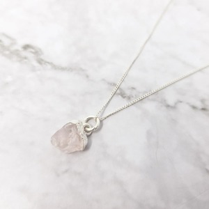 Handmade Rose <b>Quartz</b> Pendant <b>Necklace</b> 8-10mm Natural Gemstone Rhodium Plated Box Chain Romantic Jewelry Gift for Women - Product Image 3