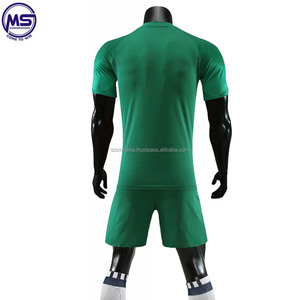 Conjunto de Camiseta de Fútbol Verde para Hombre, Cuello en V, Sin Mangas, Sólida, Transpirable, Absorbente de Humedad, Poliéster, Uniforme Personalizado con Nombre de Equipo, para Adultos - Product Image 2