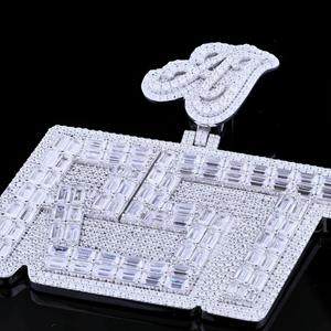 Indian Exporter 925 <b>Silver</b> Moissanite Diamond <b>Pendant</b> Iced Out Hip Hop Jewelry Charm Necklace Luxury Bling Gift <b>for</b> <b>Men</b> Women - Product Image 5