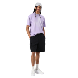 Shorts de survêtement noirs personnalisés pour hommes, taille élastique, cordon de serrage, poches latérales, coupe décontractée au-dessus du genou, marque privée, vente en gros - Product Image 3
