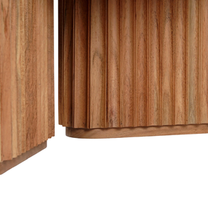 ฐานไม้สักอะคาเซียทรงกลมพร้อมท็อปหินอ่อนทรงกลม โต๊ะกาแฟโซฟาห้องนั่งเล่นสไตล์โมเดิร์นหรูหรา - Product Image 5