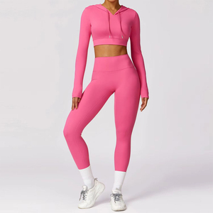 Conjunto Deportivo de Dos Piezas para Mujer, con Logotipo Personalizado, Spandex/Nylon, Elástico en Cuatro Direcciones, Cintura Alta, Cierre con Cordón, para Gimnasio, Yoga, Levanta Glúteos - Product Image 6