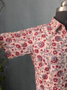เสื้อเชิ้ตแขนสั้นลายดอกไม้ผ้าฝ้ายสำหรับผู้ชาย ปกคอปกเสื้อแบบพับได้ ระบายอากาศได้ดี เหมาะสำหรับฤดูร้อน - Product Image 6